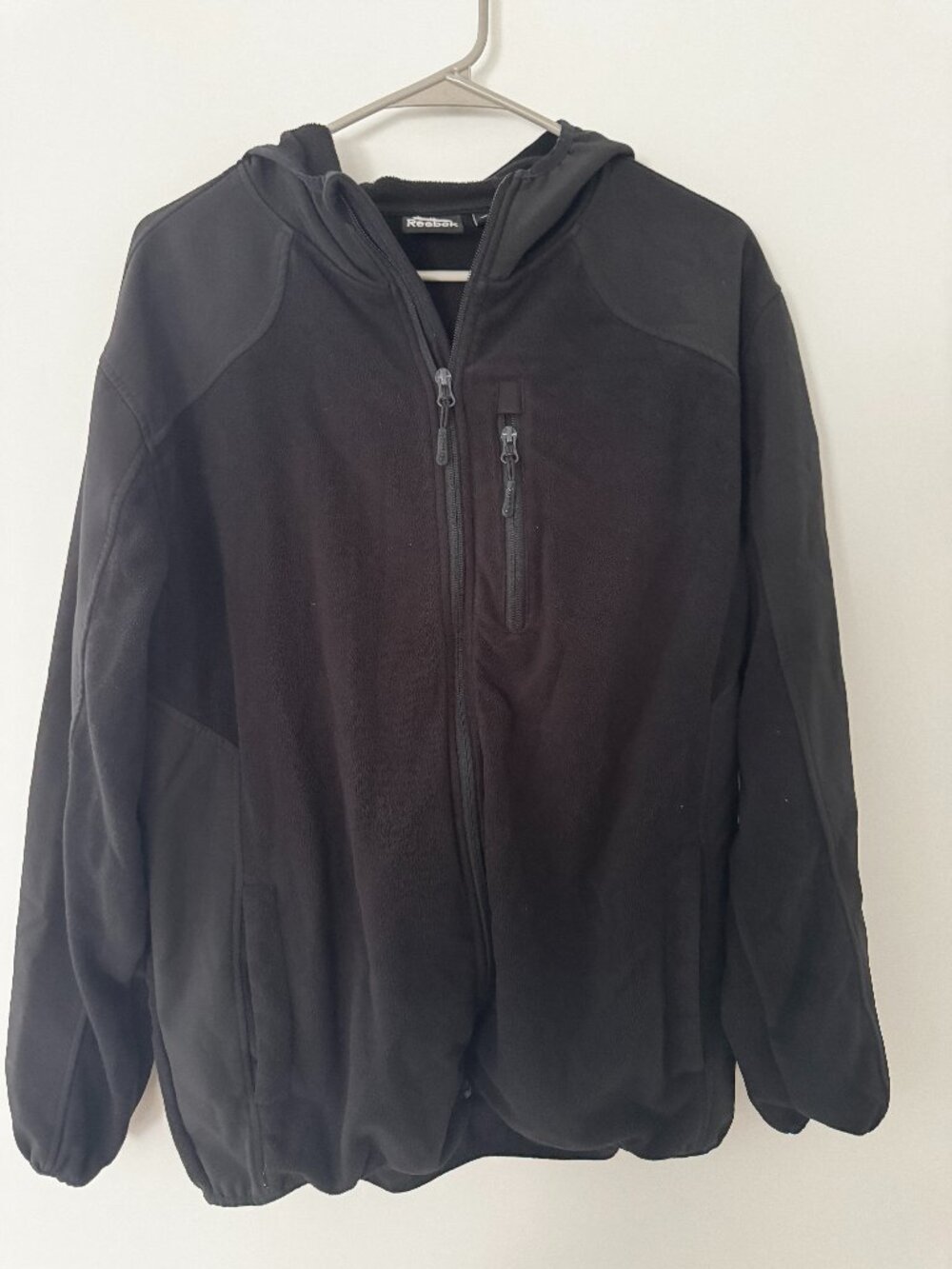 Reebok Men’s Black Full Zip Hooded Fleece Jacket Size XL